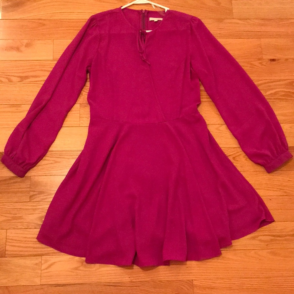 Gianna Bini long sleeve fuchsia dress